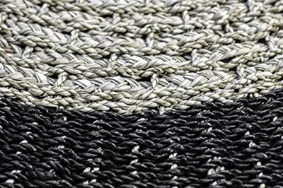 HSM Collection vloerkleed Seff - naturel/zwart - 120x120 cm - Leen Bakker