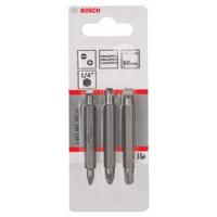 Bosch Accessoires 3-delige dubbelbitset S 1,2x6,5, S 0,6x4,5, S 0,8x5,5; PZ1, PZ2, PZ3; 60 mm 3st - 2607001747 - thumbnail