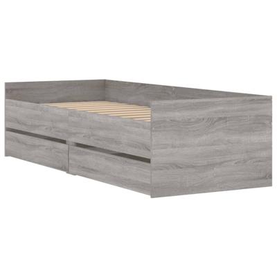 Bedframe met lades grijs sonoma eikenkleurig 90x190 cm - thumbnail