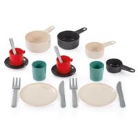 Ecoiffier 100% chef servies en bestek in pan - 19dlg. - thumbnail