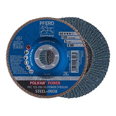 PFERD TOOLS 67788126 PFC 125 Z 80 SG POWER STEELOX Lamellenschijf Diameter 125 mm Boordiameter 22.23 mm RVS, Staal 10 stuk(s)