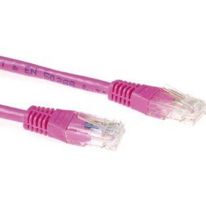 ACT Roze 0,5 meter U/UTP CAT6A patchkabels met RJ45 connectoren