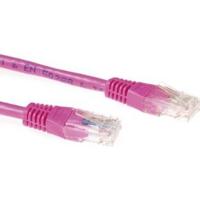 ACT Roze 0,5 meter U/UTP CAT6A patchkabels met RJ45 connectoren - thumbnail