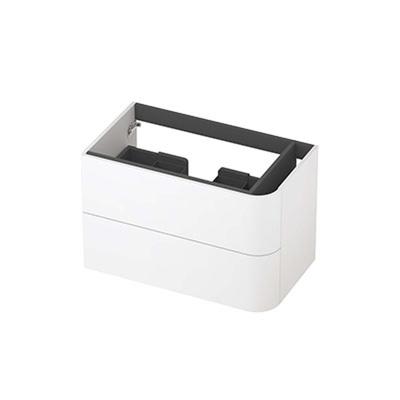 INK - Rechts Afgeronde Onderkast Gelakt 2 Laden Softclose Tbv Grepen - 800x450x520 Mm - Mat Wit