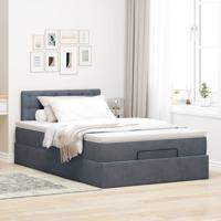 Ottoman bed met matras en LED's 120x200cm fluweel donkergrijs - thumbnail