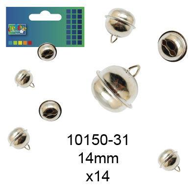 Vaessen Creative • bellen met oog zilver 14mm 14pcs