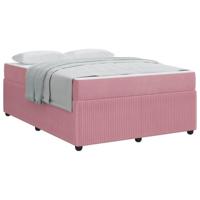 Bedframe met matras met matras Roze 160 x 200 cm Fluweel - thumbnail