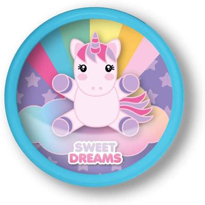 Sweet Dreams nachtlamp Push eenhoorn 13,5 cm blauw