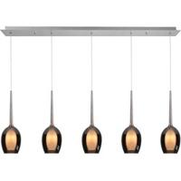 Highlight HanglampBelle nikkel recht 5-lichts smoke glas - H5142.19 - thumbnail