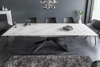 Uitschuifbare eettafel EUPHORIA 180-220-260cm marmer wit keramiek gemaakt in Italie - 40122