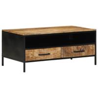 Salontafel met lade Bruin 90 x 50 x 40 cm Massief mangohout - thumbnail