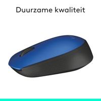 Logitech M171 Muis Draadloos, Radiografisch Optisch Blauw, Zwart 3 Toetsen 1000 dpi - thumbnail
