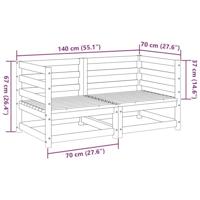 2-delige Loungeset massief grenenhout - thumbnail