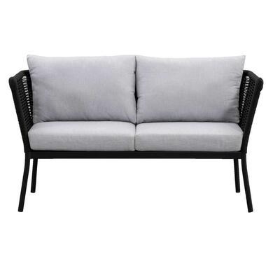 Le Sud loungebank Viviers 2-zits - mat zwart - 69x142x75 cm