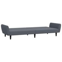 Slaapbank 2-zits met voetenbank fluweel donkergrijs - thumbnail