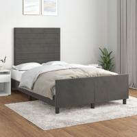 Bedframe zonder matras 120x190 cm fluweel donkergrijs - thumbnail