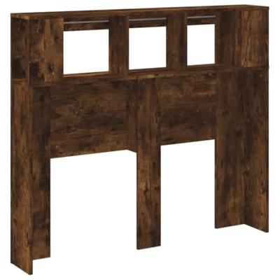 Hoofdeinde met LED 120x18,5x103,5 cm bewerkt hout gerookt eiken