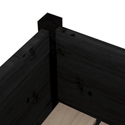 VidaXL Plantenbak 70x70x70 cm massief grenenhout zwart