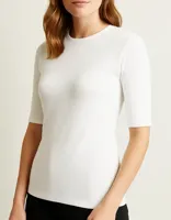 Thermo Rib dames T-shirt 3/4e mouw - Thermisch warm ondershirt met korte mouwen - Ronde hals - thumbnail