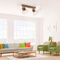 Just Light PlafondlampAlami bruin messing 2-lichts - 11487-60 - thumbnail