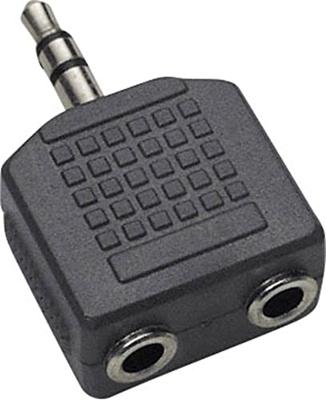 BKL Electronic 1102014 1102014 Jackplug Audio Y-adapter [1x Jackplug male 3,5 mm - 2x Jackplug female 3,5 mm] Zwart