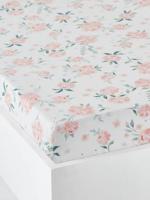 Hoeslaken babyledikant EAU DE ROSE ecru / roze - thumbnail