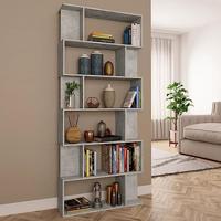 Boekenkast / kamerscherm 80x24x192 cm bewerkt hout betongrijs - thumbnail