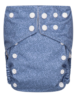 Bumbuns Easy Herbruikbare Luier Criss Cross Blue Drukknopen - thumbnail