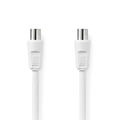 Coaxkabel | IEC (Coax) Male | IEC (Coax) Female | Vernikkeld | 90 dB | 75 Ohm | Dubbel Afgeschermd | 1.50 m | Rond | PVC | Wit