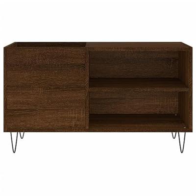 Platenkast 85x38x48 cm bewerkt hout bruin eikenkleur
