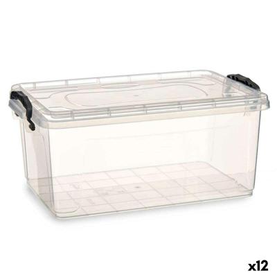 Opbergbak met Deksel Kipit Transparant Plastic 13,7 L (12 Stuks)