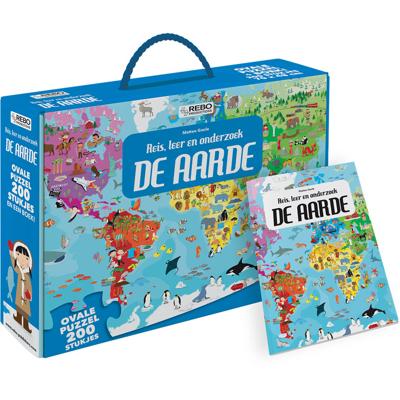 Rebo Productions puzzel De aarde junior 70 x 48 cm ovaal 200 stuks