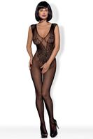 Obsessive - Bodystocking N112 V-Hals Open Kruis Net - thumbnail