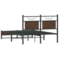 Bedframe zonder matras bewerkt hout bruin eikenkleur 120x200 cm - thumbnail
