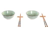 Sushi-set DKD Home Decor 30 x 21 x 7 cm Groen Hemelsblauw Keramiek Orientaals (6 Onderdelen) - thumbnail