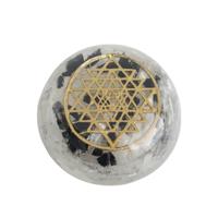 Orgonite Koepel Seleniet en Zwarte Toermalijn Mandala voor Bescherming (68 mm) - thumbnail
