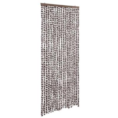VidaXL Vliegengordijn 56x185 cm chenille bruin en wit