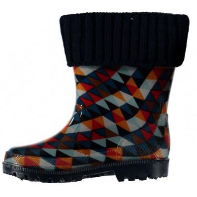 XQ Footwear regenlaarzen junior rubber rood/blauw/zwart mt 26