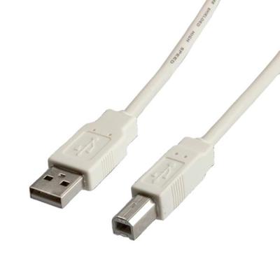 VALUE USB 2.0 Kabel, type A-B, Type A-B, wit, 3 m