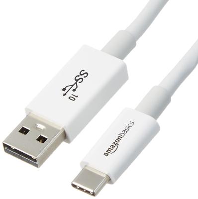 Amazon Basics USB-C to USB-A 3.1 Gen 2 Adapter Fast Charger Cable, 10Gbps High-Speed, USB-IF Certified, for Apple iPhone 15, iPad, Samsung Galaxy, Tablets, Laptops, 3 Foot, White