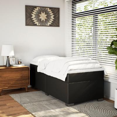 Boxspring met matras kunstleer zwart 100x200 cm