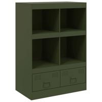 Dressoir 67x39x95 cm staal olijfgroen - thumbnail