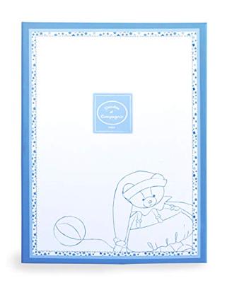 Vierkante knuffel 27 cm petit chou beer - DOUDOU ET COMPAGNIE blauw