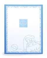 Vierkante knuffel 27 cm petit chou beer - DOUDOU ET COMPAGNIE blauw - thumbnail