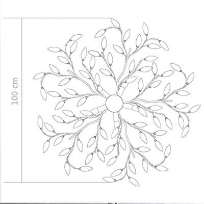 Plafondlamp met acryl kristallen bladarmen voor 5xE14 groen