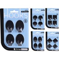 Storage Solutions Plakhaakjes rvs kaart a 4 stuks zwart - thumbnail