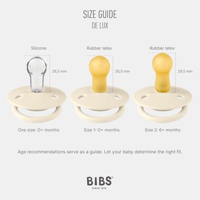 Set van 2 BIBS De Lux siliconen spenen amandelgroen + wolkengrijs