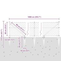 VidaXL Afrasteringspaal groen 10 x 0,6 m (60 x 60 mm gaas) - thumbnail