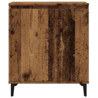 Dressoir 60x35x70 cm bewerkt hout oud houtkleurig - thumbnail