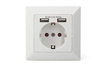 Digitus DA-70613 Stopcontact (onderbouw) Met USB Wit